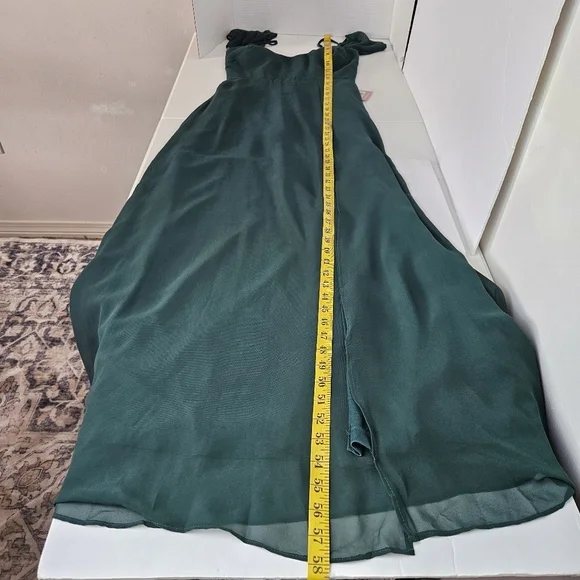 Birdy Grey Devin Chiffon Bridesmaid Gown Floor Length In Emerald NWT XS - Picture 12 of 12